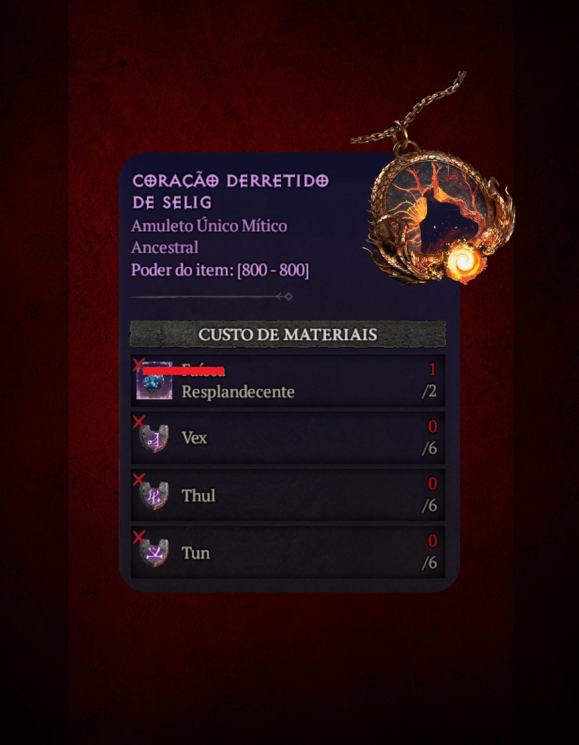 Kit de Runas (Coração derretido de Selig) - Diablo IV