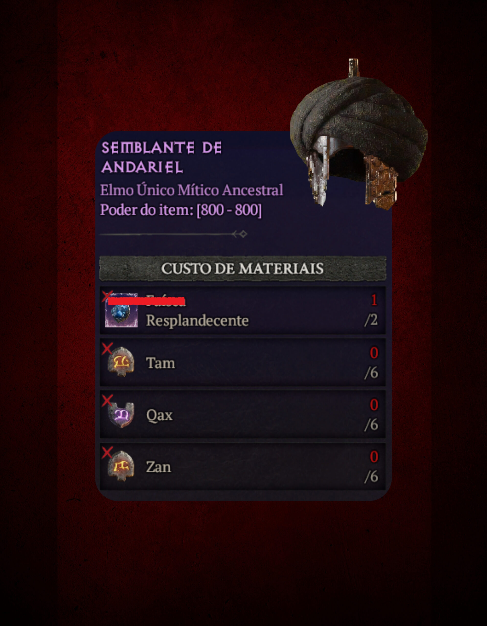 Kit de Runas (Semblante de Andariel) - Diablo IV