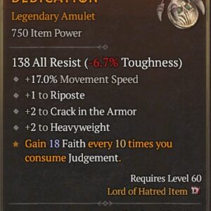 Amuleto Lendario 3 passivas